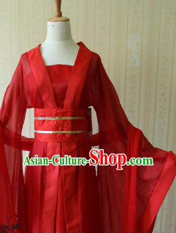 China Cosplay Fairy Murong An Clothing Ancient Princess Garments Traditional Song Dynasty Young Beauty Red Hanfu Dress