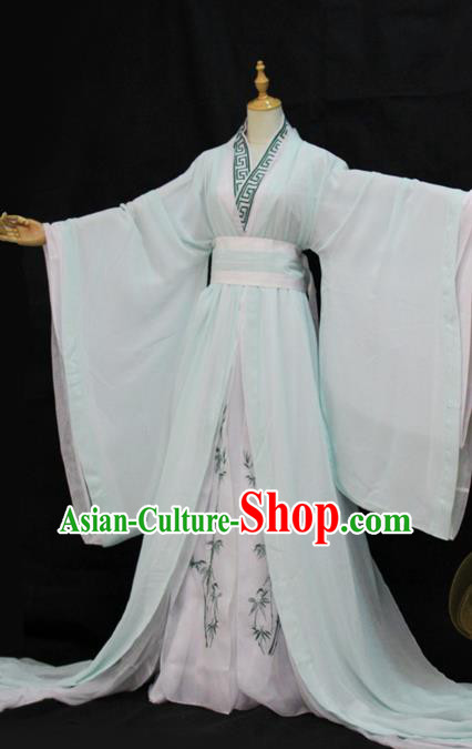 Chinese Traditional Song Dynasty Childe Apparels Ancient Scholar Garment Costumes Cosplay Swordsman Shen Qingqiu Green Hanfu Clothing
