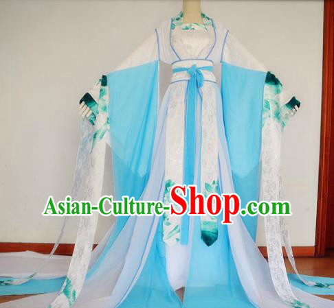 China Traditional Tang Dynasty Court Lady Hanfu Dress Cosplay Fairy Princess Clothing Ancient Swordswoman Garments