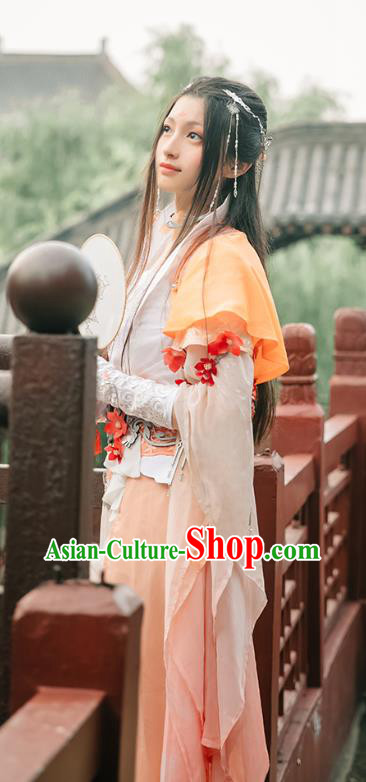China Traditional Tang Dynasty Princess Hanfu Dress Cosplay Female Swordsman Fu Wanqing Clothing Ancient Fairy Garments