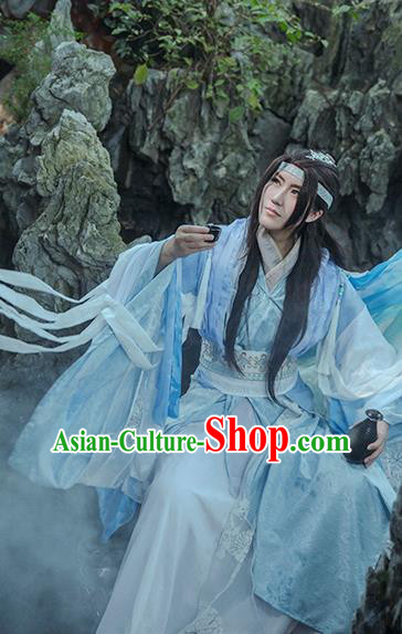 China Jin Dynasty Childe Garment Costumes Traditional Cosplay Swordsman Fu Jiuyun Hanfu Clothing Ancient Young Hero Apparels