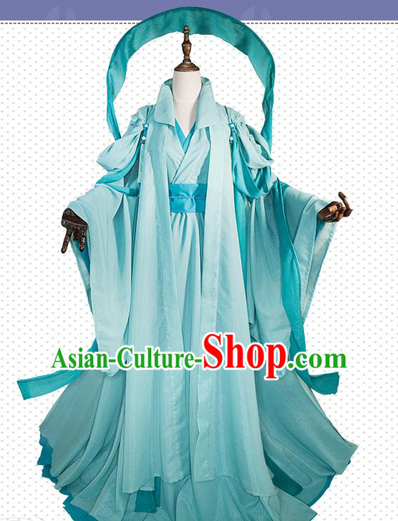China Traditional Game Performance Green Hanfu Dress Cosplay Goddess Clothing Ancient Fairy Garments