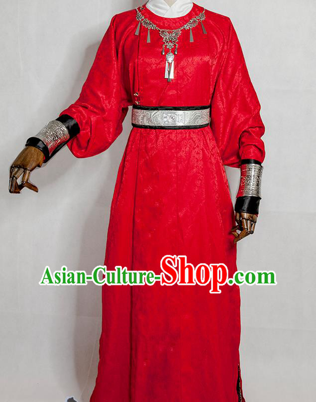 Chinese Ancient Imperial Bodyguard Garment Costumes Cosplay Swordsman Red Robe Clothing Traditional Tang Dynasty Knight Apparels