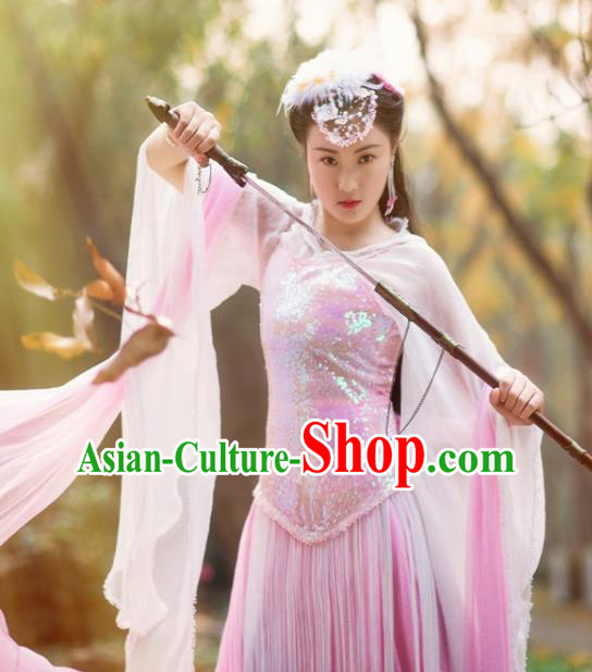 China Ancient Palace Lady Garments Traditional Pink Hanfu Dress Cosplay Drama The Mischievous Princess Situ Jing Clothing