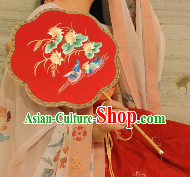 China Handmade Suzhou Embroidered Fan Traditional Wedding Silk Fans Hanfu Dance Fan Classical Double Side Palace Fan
