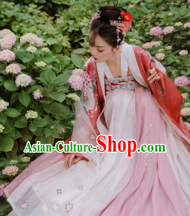 China Song Dynasty Princess Historical Clothing Traditional Ancient Palace Lady Hanfu Dress Garments