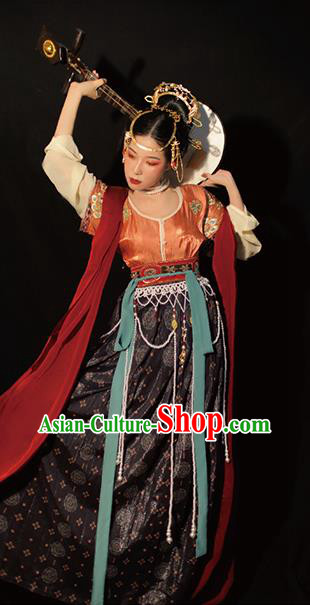 China Traditional Tang Dynasty Court Princess Historical Clothing Ancient Palace Lady Hanfu Dress Garments for Women