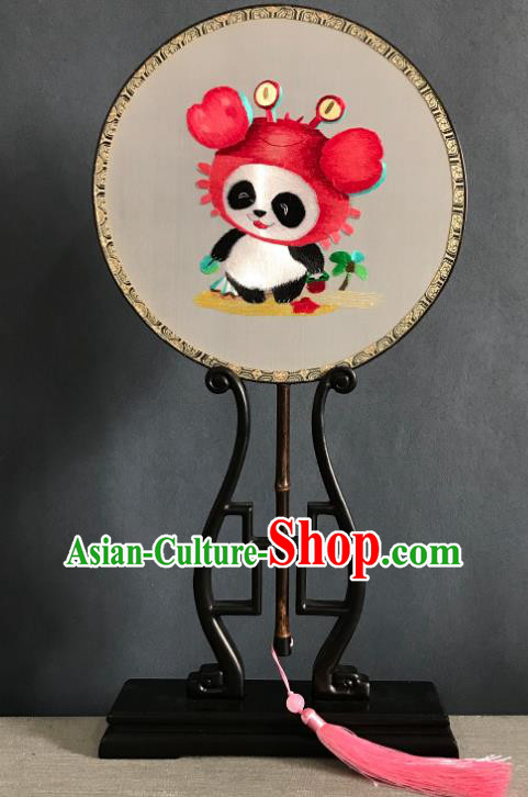 China Traditional Hanfu Silk Fan Suzhou Embroidered Cancer Palace Fan Handmade Double Side Fan Classical Dance Circular Fans