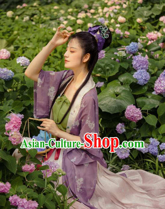 China Ancient Song Dynasty Village Girl Historical Clothing Traditional Hanfu Dress Garments for Women