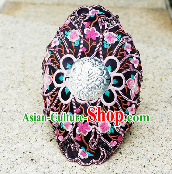 China Handmade Ethnic Dance Headband Yunnan Minority Hair Clasp National Woman Embroidered Headwear