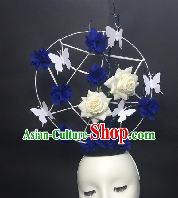 Top Cosplay Party Hair Accessories Bride Rose Royal Crown Halloween Fancy Ball Top Hat Baroque Headdress