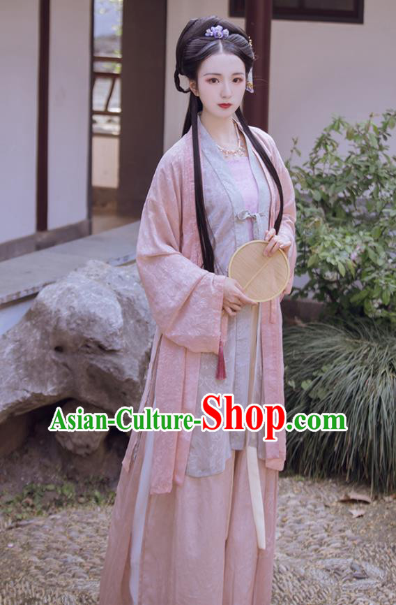 China Traditional Hanfu Garment Costumes Ancient Song Dynasty Nobility Female Historical Clothing