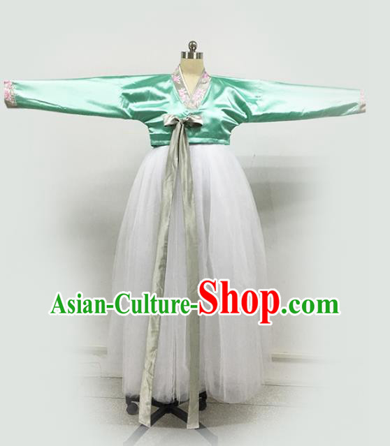 China Korean Minority Dance White Dress Ethnic Female Folk Dance Garments Korea Nationality Stage Performance Clothing