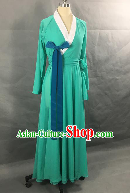 Top Chinese Classical Dance Green Dress Woman Solo Dance Garment Costume Traditional Korean Dance Performance Clothing