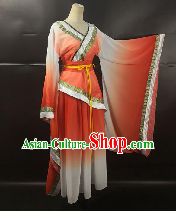 Top Chinese Woman Classical Dance Garment Costume Traditional Court Dance Red Dress Outfits Classical Fairy Performance Clothing