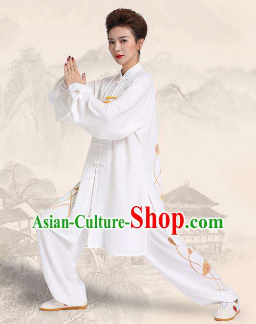 Chinese Tai Chi Performance Printing Fish Garment Costume Kung Fu Competition Suits Clothing Martial Arts Outfits
