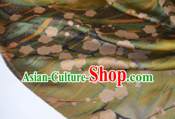 Chinese Ginger Gambiered Guangdong Gauze High Quality Cheongsam Cloth Classical Plum Pattern DIY Satin Fabric Silk Fabric