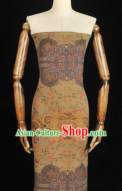 Chinese Cheongsam Silk Cloth Traditional Mountain Pattern DIY Fabric Gambiered Guangdong Gauze