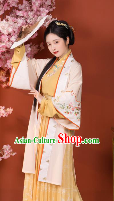 China Ancient Patrician Woman Hanfu Dress Garments Traditional Song Dynasty Nobility Lady Historical Clothing