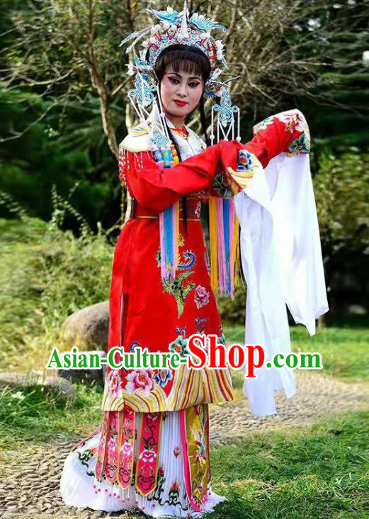 Chinese Shaoxing Opera Imperial Consort Garment Beijing Opera Court Beauty Clothing Traditional Peking Opera Hua Tan Red Dress