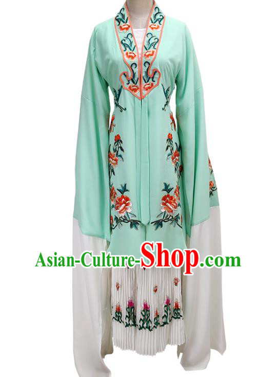 Chinese Shaoxing Opera Noble Lady Garment Beijing Opera Actress Clothing Traditional Peking Opera Diva Light Blue Cape