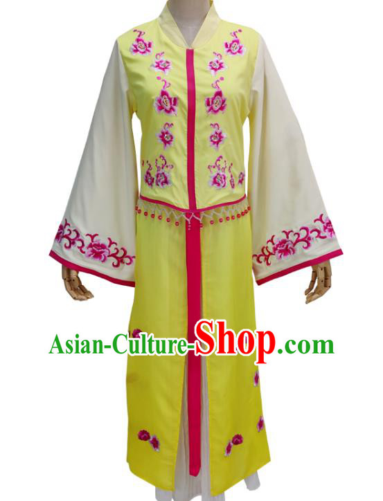 Chinese Shaoxing Opera Princess Garment Beijing Opera Hua Tan Clothing Traditional Peking Opera Diva Yellow Dress
