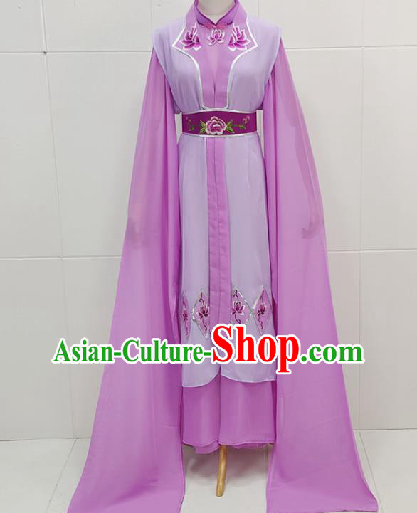 Traditional Chinese Beijing Opera Actress Clothing Peking Opera Young Lady Purple Dress Garments