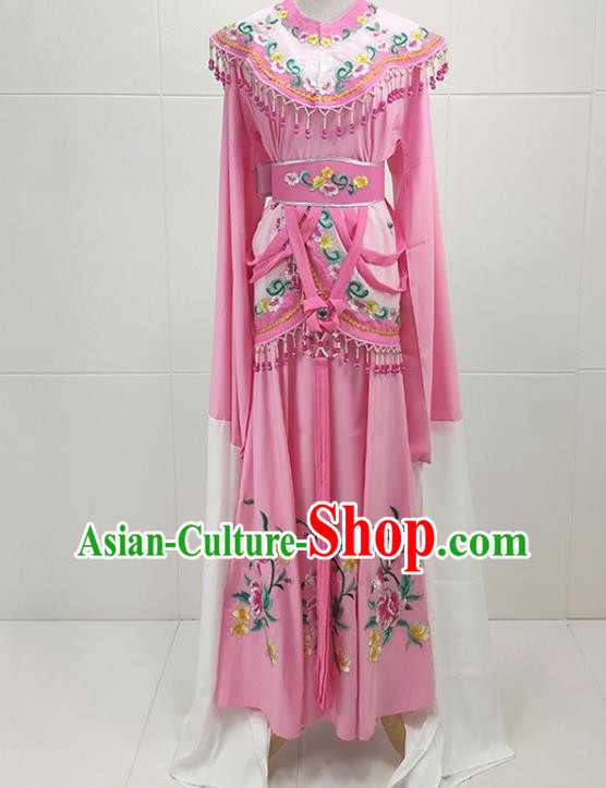 Chinese Traditional Peking Opera Hua Tan Princess Pink Dress Garments Beijing Opera Actress Clothing