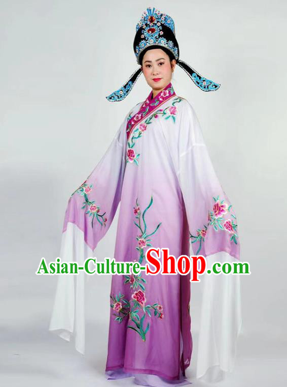 China Shaoxing Opera Scholar Clothing Traditional Peking Opera Xiaosheng Purple Robe Beijing Opera Niche Garment