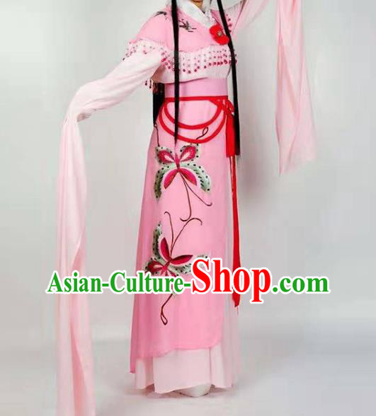 Chinese Shaoxing Opera Actress Zhu Yingtai Garment Beijing Opera Hua Tan Clothing Traditional Peking Opera Diva Pink Dress