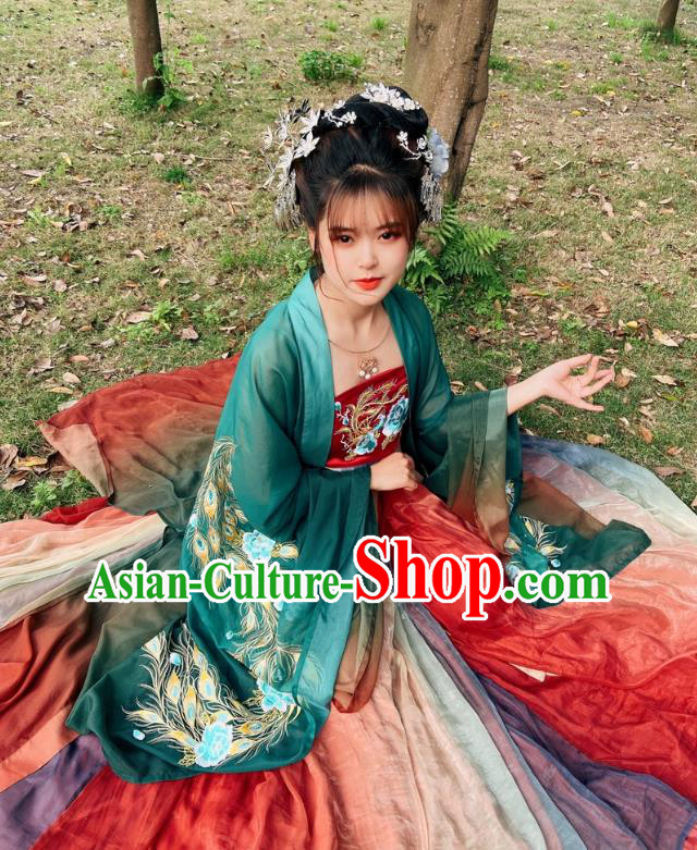 China Traditional Tang Dynasty Palace Princess Historical Clothing Ancient Court Beauty Wedding Hanfu Dress Garments