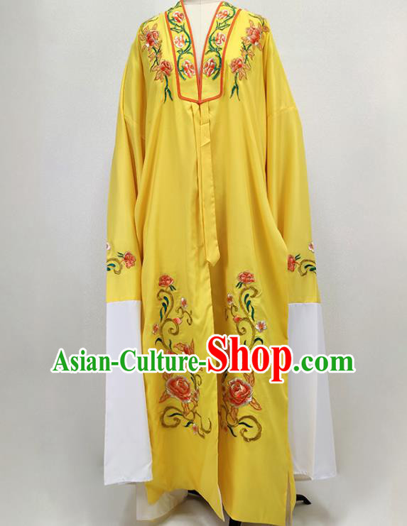 China Shaoxing Opera Clothing Peking Opera Scholar Garment Costume Traditional Beijing Opera Young Man Yellow Cape