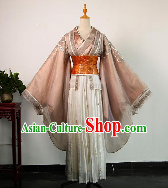 China Ancient Empress Hanfu Dress Qin Dynasty Court Woman Garments Traditional Drama Queen Clothing