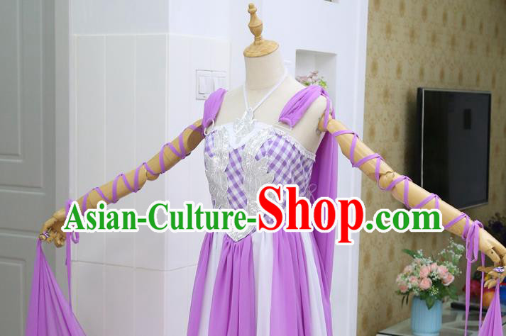 China Ancient Goddess Purple Hanfu Dress Cosplay Fairy Princess Garments Traditional Drama Seven Fairy Huo Siyan Clothing