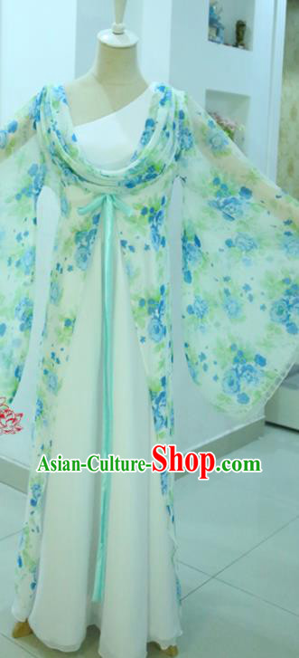 China Ancient Flower Goddess Hanfu Dress Cosplay Princess Garments Traditional Drama Seven Fairy Clothing