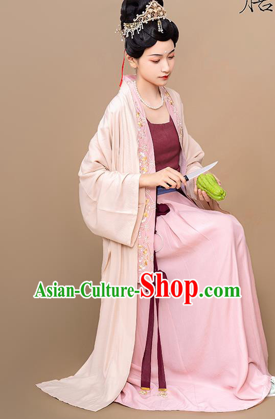 China Traditional Song Dynasty Palace Woman Historical Clothing Ancient Royal Princess Hanfu Dress Garments