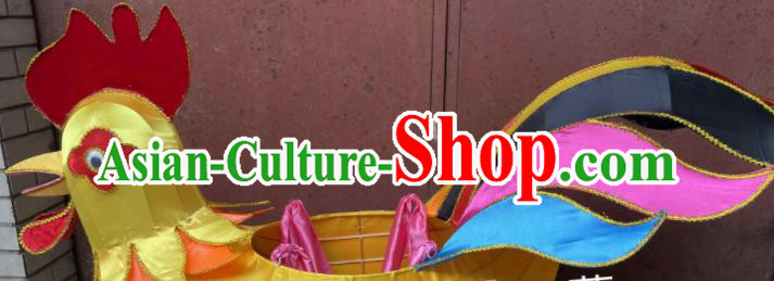 Handmade Chinese New Year Performance Prop Traditional Spring Lantern Festival Cock Land Boat Folk Dance Stage Property