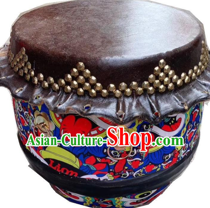 Handmade Chinese Folk Dance Stage Property New Year Cowhide Drum Traditional Lion Dance Drum