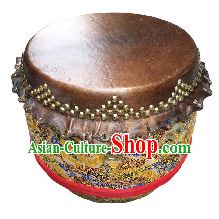Handmade Chinese Traditional Lion Dance Drum Folk Dance Stage Property New Year Cowhide Drum