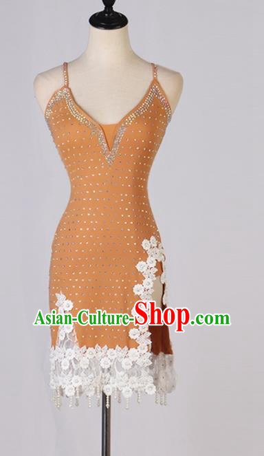 Professional Samba Dance Competition Costume Women Cha Cha Clothing Latin Dance Ginger Dress Ballroom Dancing Lace Fashion