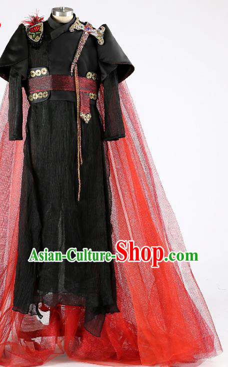 Top Kid Catwalks Knight Uniforms Children Dance Performance Apparels Boys Stage Show Black Suits