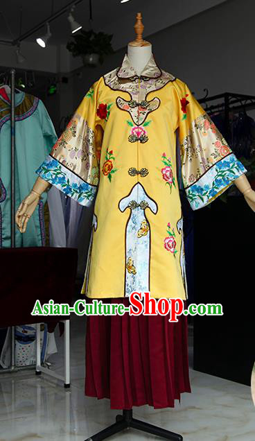China Ancient Manchu Woman Yellow Xiuhe Dress Qing Dynasty Young Mistress Garments Traditional Drama Rouge Snow Cosplay Wen Yuhe Clothing