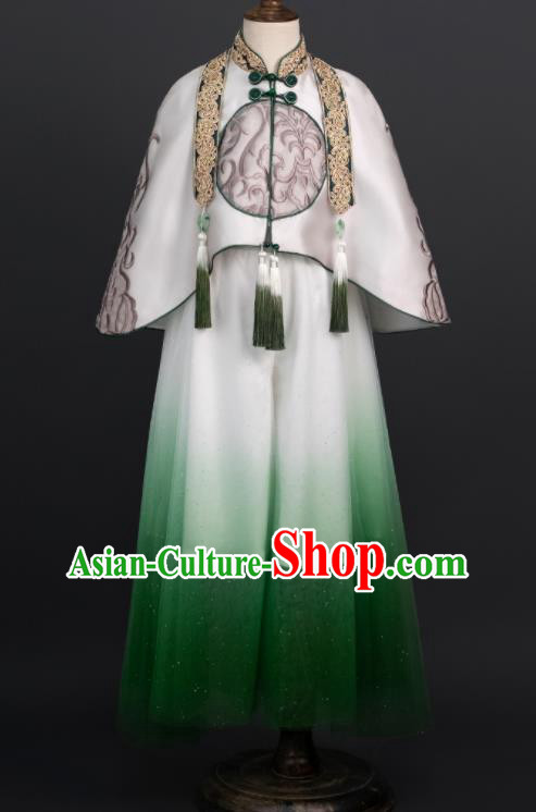 Chinese Boys Dance Costumes Tang Suit Mantle Uniforms Children Stage Performance Clothing