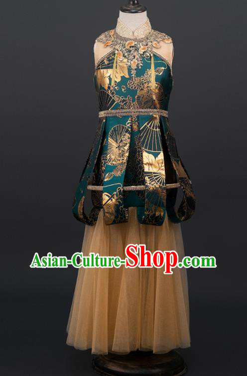 Professional Stage Show Fashion Costume Girl Dance Clothing Princess Garment Children Catwalks Full Dress