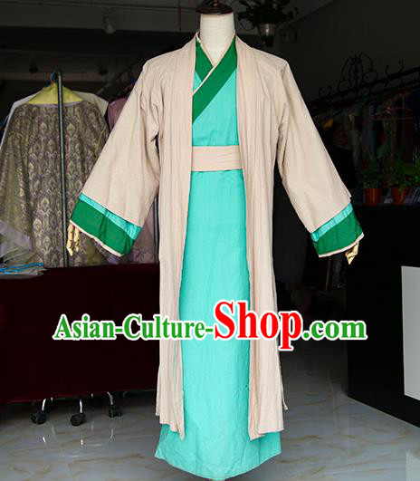 Chinese Ming Dynasty Scholar Apparels Ancient Steward Clothing Drama Young Male Garment Costume
