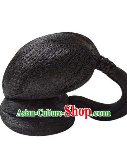 China Ancient Noble Woman Wigs Traditional Drama The Sword and the Brocade Hanfu Hairpieces Ming Dynasty Marquise Wig Chignon