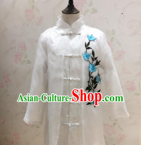 Chinese Children Stage Show Clothing Boys Cross Talk Performance Costumes Tang Suit White Uniforms