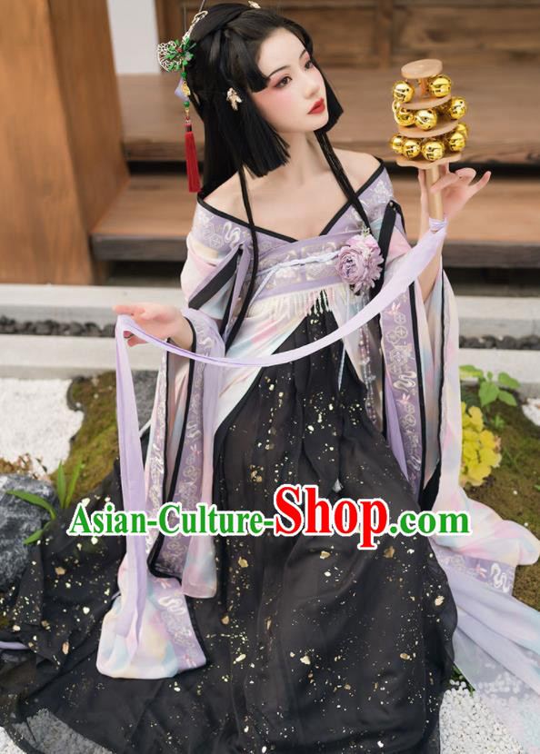 China Traditional Southern and Northern Dynasties Court Beauty Historical Garment Costumes Ancient Imperial Consort Hanfu Dress Clothing Complete Set