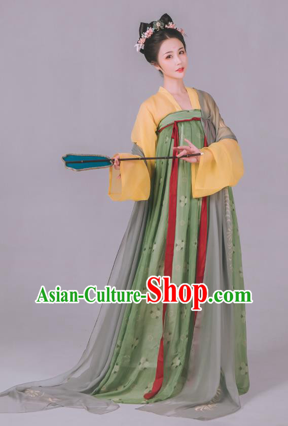 China Tang Dynasty Young Beauty Hanfu Dress Ancient Court Lady Historical Garment Clothing Traditional Hanfu Apparels