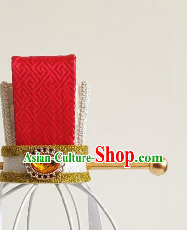 Handmade Chinese Ming Dynasty Taoist Hair Crown Ancient Prince Headwear Drama Traditional Hanfu Golden Hairpin Headpieces